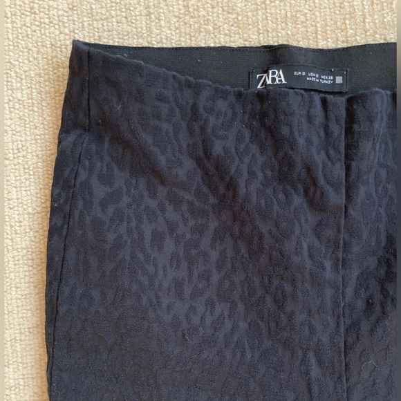 Zara pants mini flare leopard cheetah printed crop pants - Picture 6 of 7